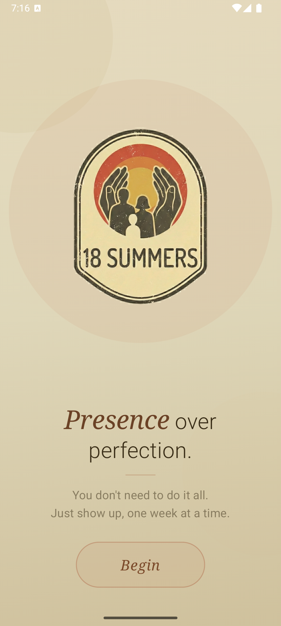 18 Summers™ welcome screen